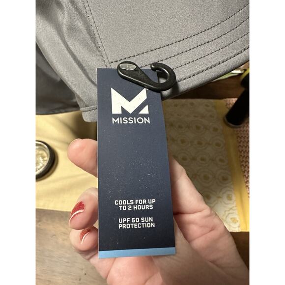 Mission Cooling Sun Defender Hat, Upf50 Gray Unisex Wide-Brim Hat Nape - Picture 3 of 6